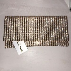 Nina gold diamond clutch